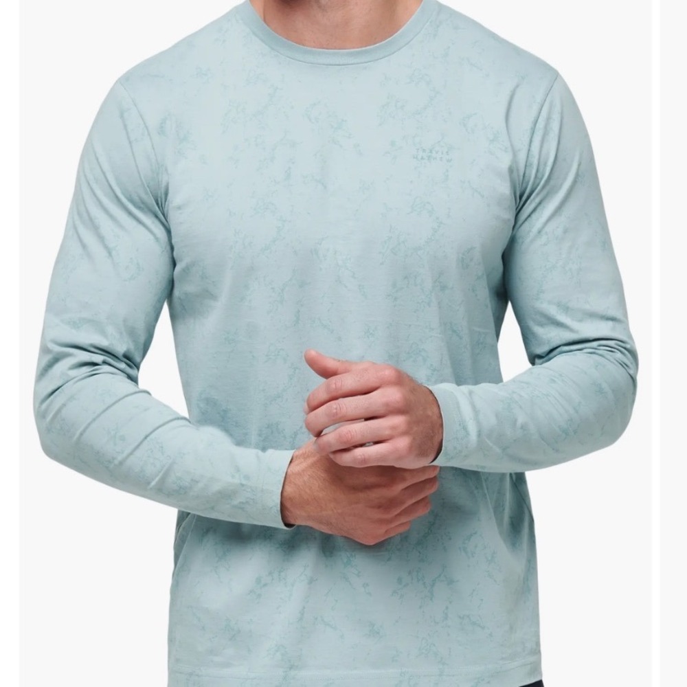 TravisMathew Warmer Tides Cotton Long Sleeve T-Shirt Mens XL Crew Neck Casual
